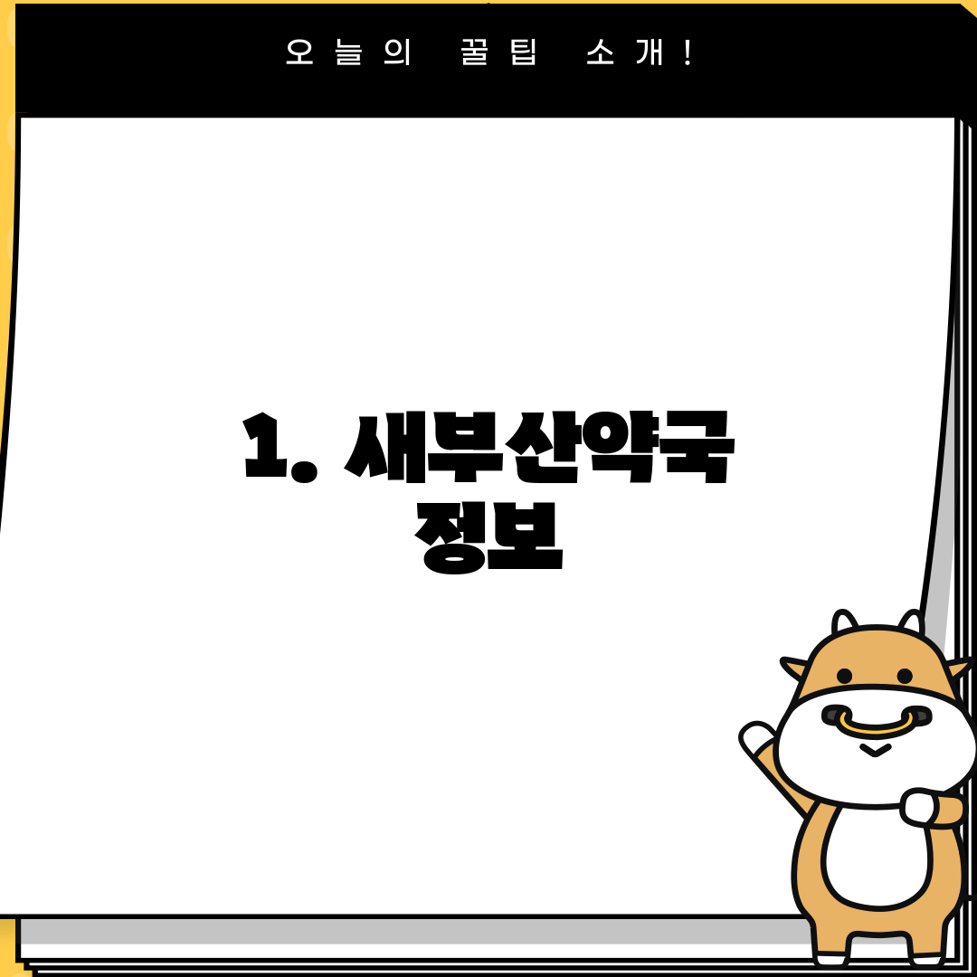 1. 새부산약국 정보