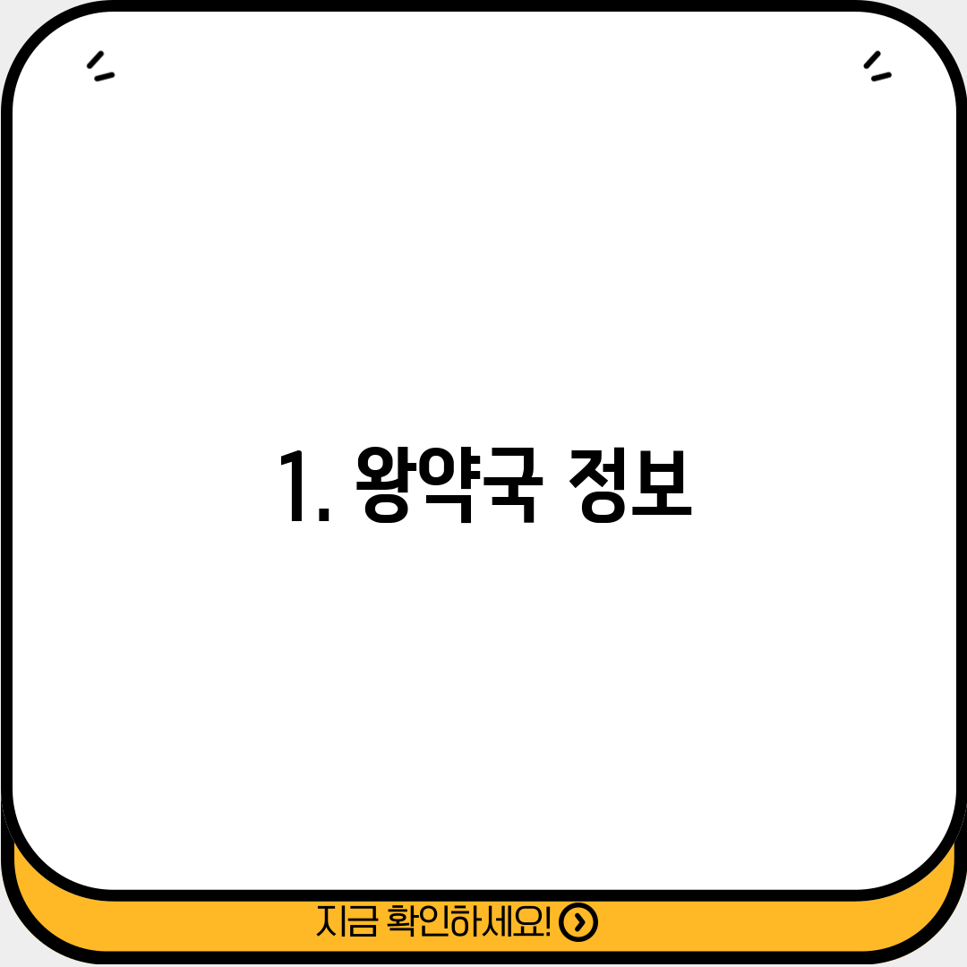 1. 왕약국 정보
