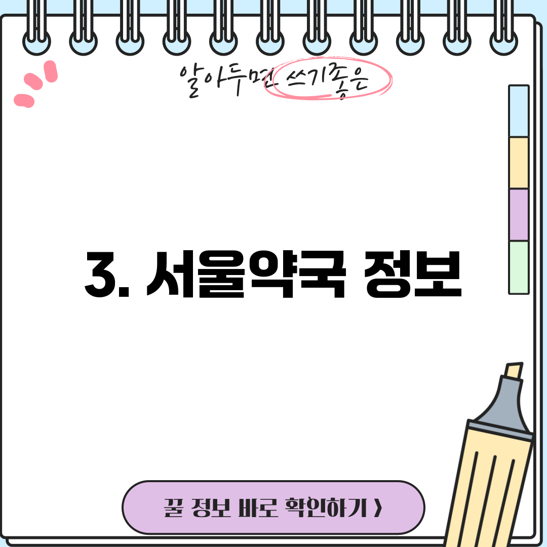 3. 서울약국 정보