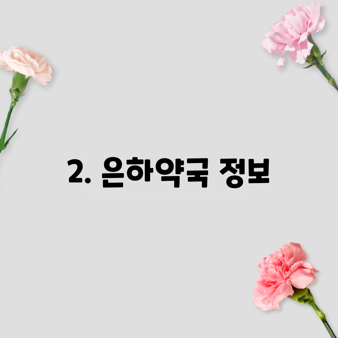 2. 은하약국 정보