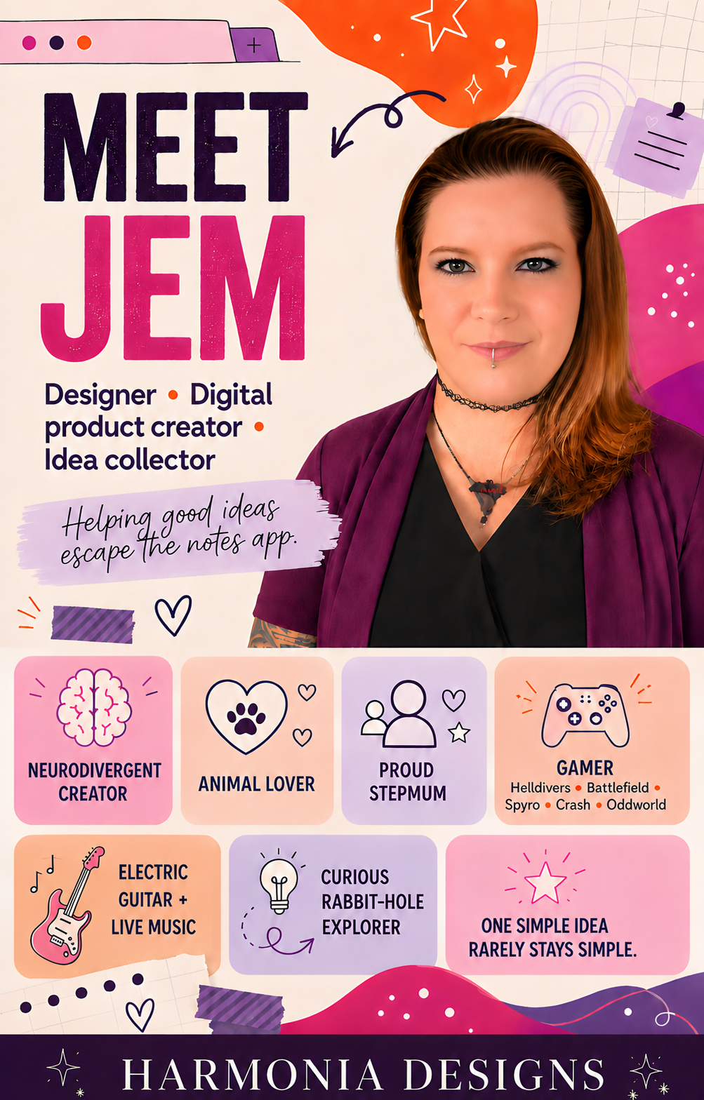 Meet Jem, the designer and digital-product creator behind Harmonia Designs