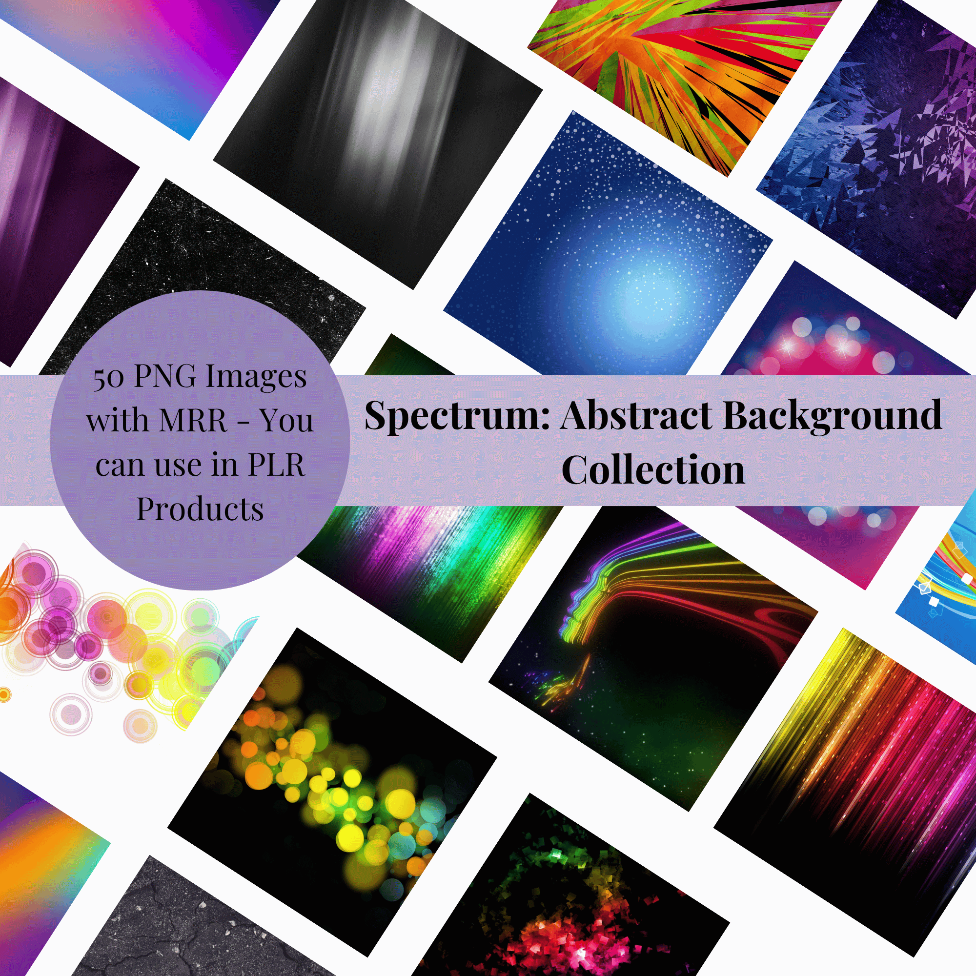 Spectrum Abstract Background Collection showing colourful abstract PNG designs