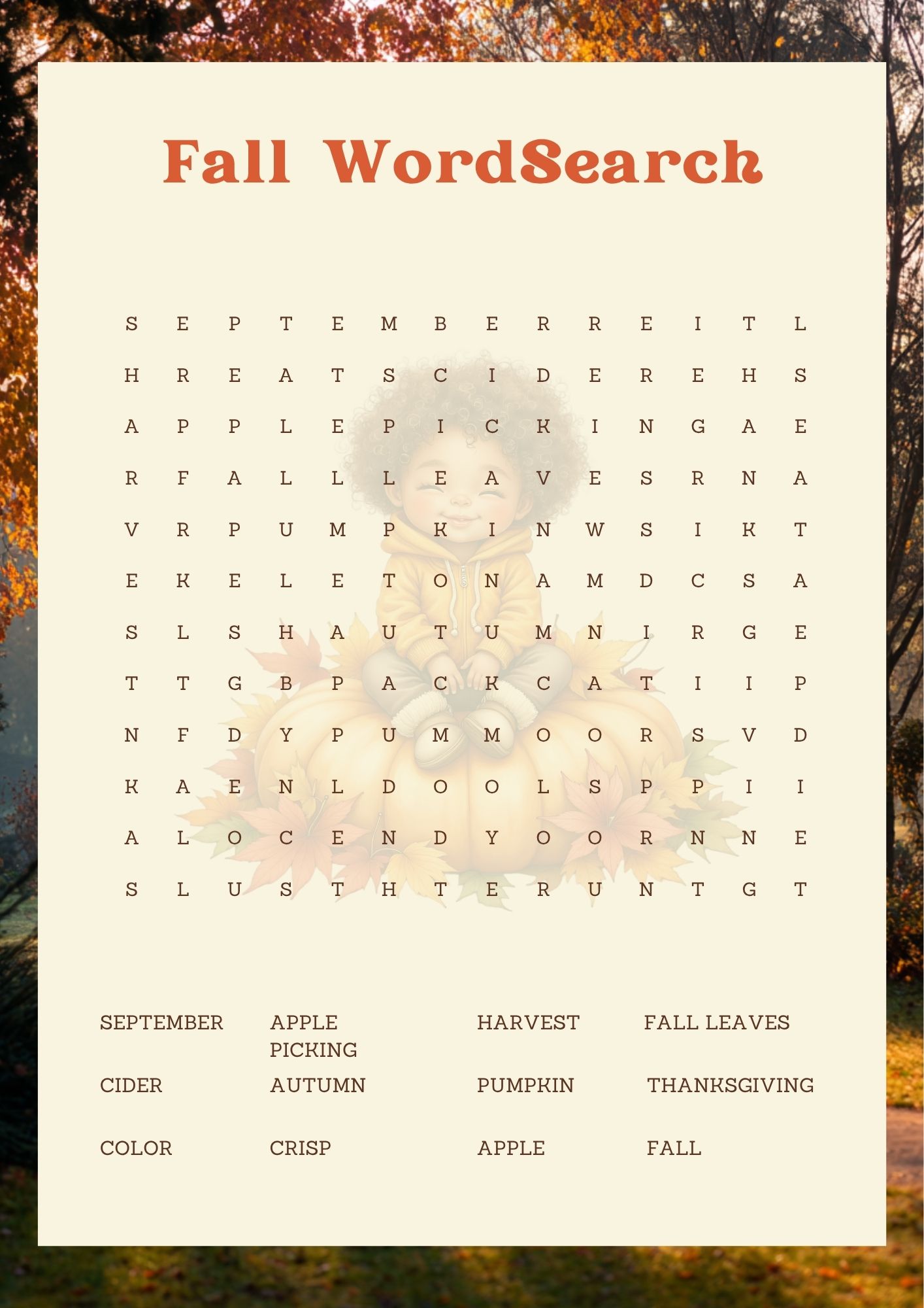 Fall Family Fun Pack template preview