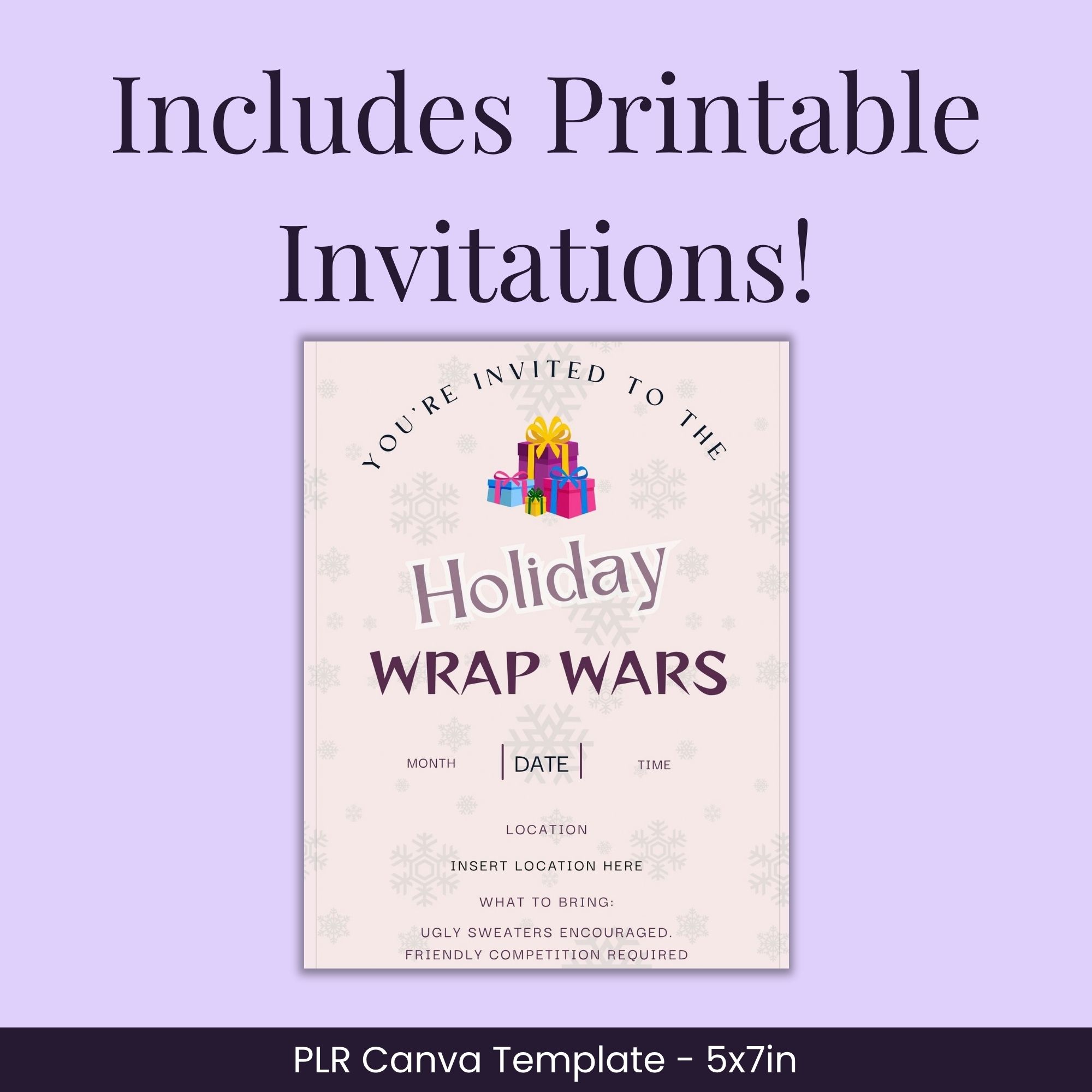 Holiday Wrap Wars game pages and printable materials