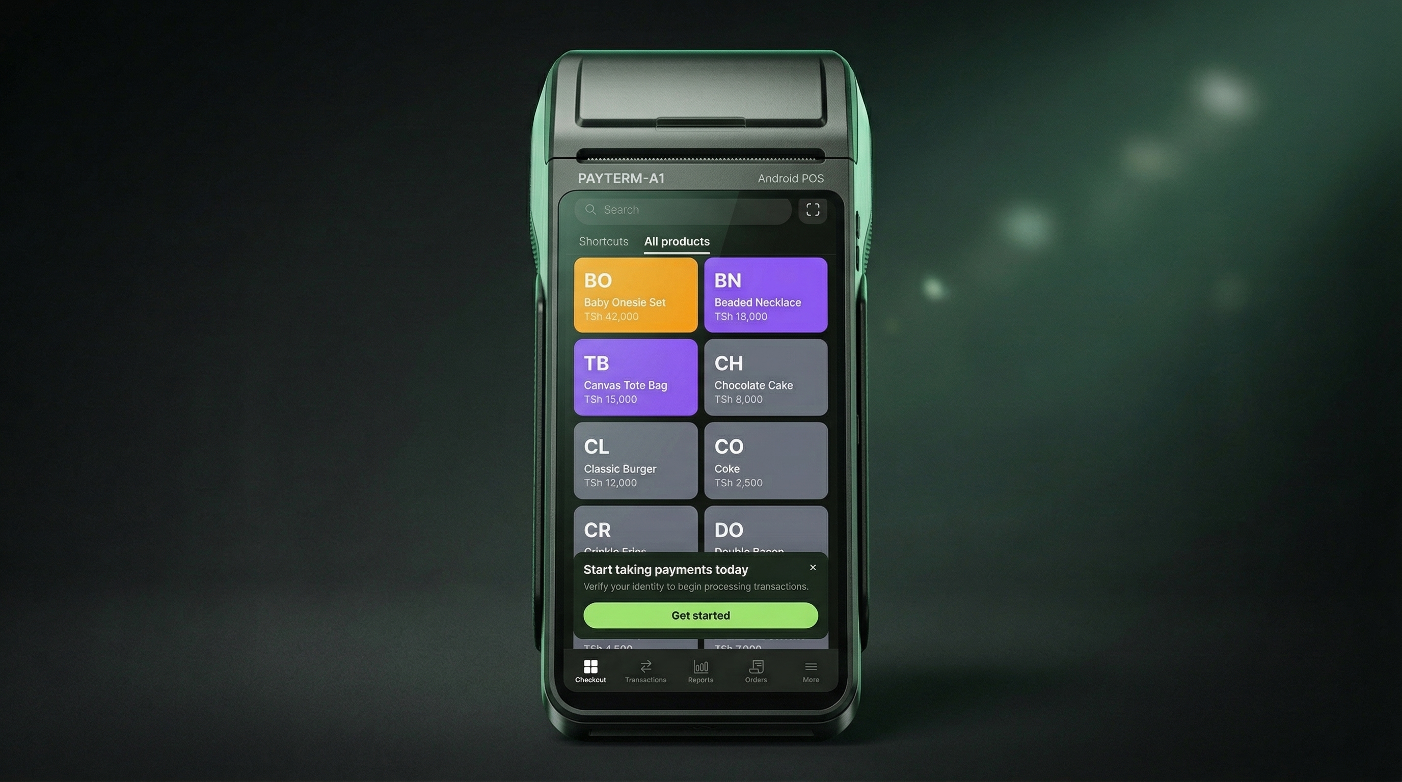 Handheld point of sale visual