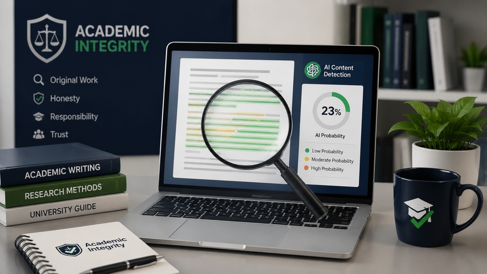 University Turnitin AI detection report flagging AI-generated student writing in 2026