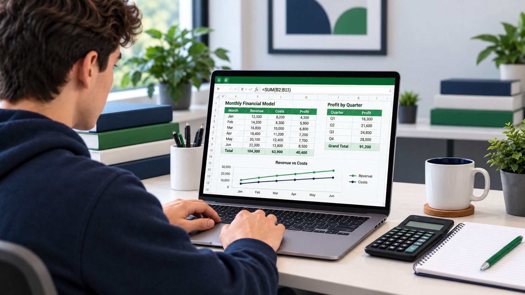 Student using Excel formulas and lookup functions for an Excel assignment