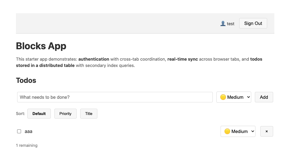 Todo app data