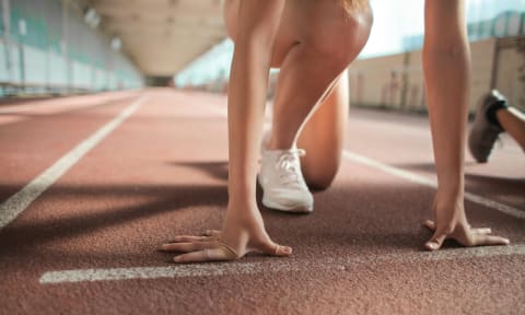 runner in starting position