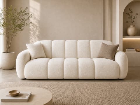 Sofa Cong Múi Japandi Kem