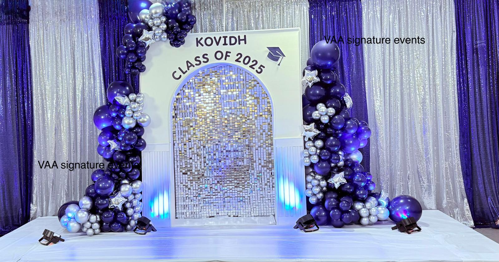 Elegant wedding reception with floral arrangements