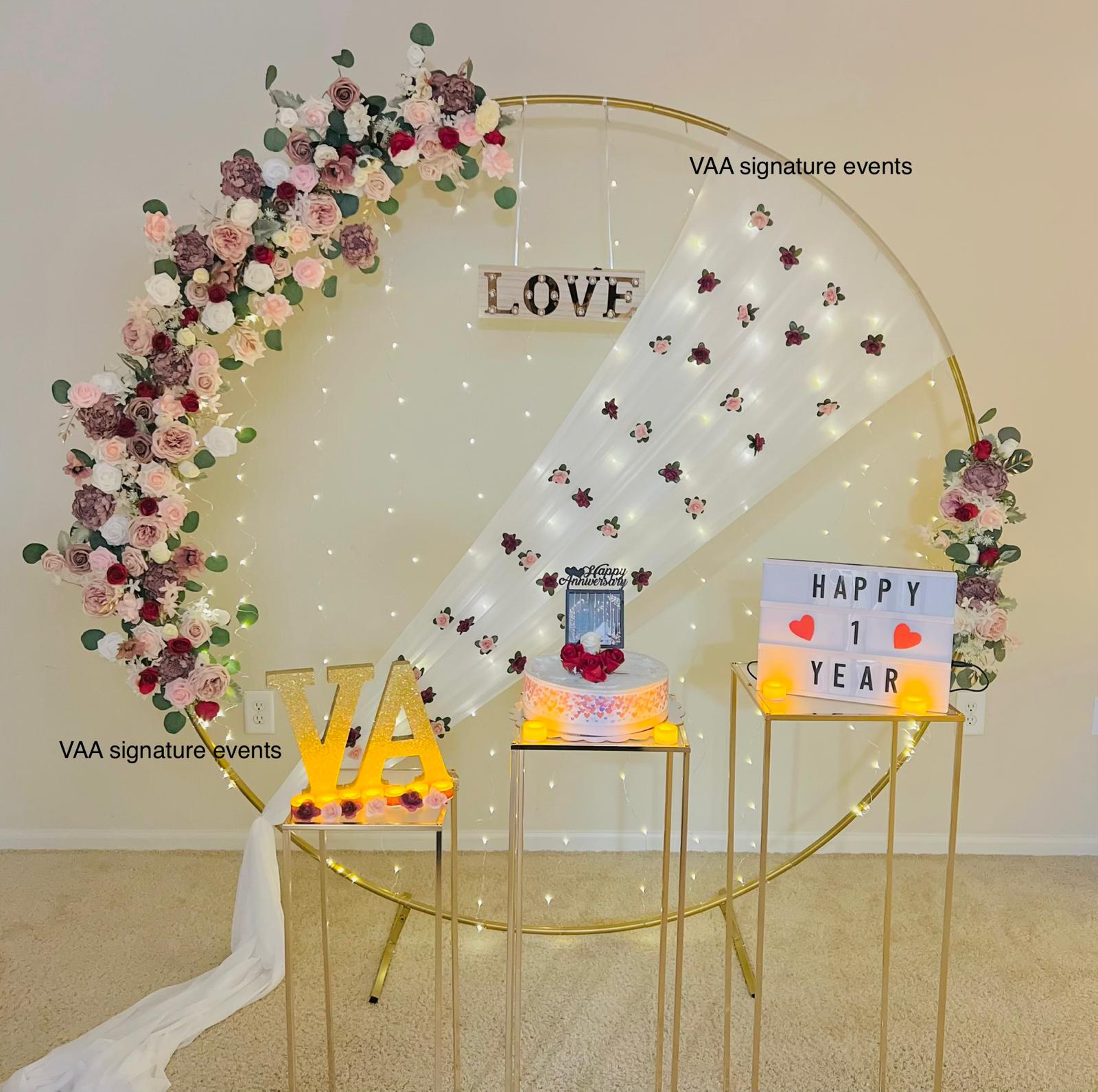 Romantic wedding reception with candlelight