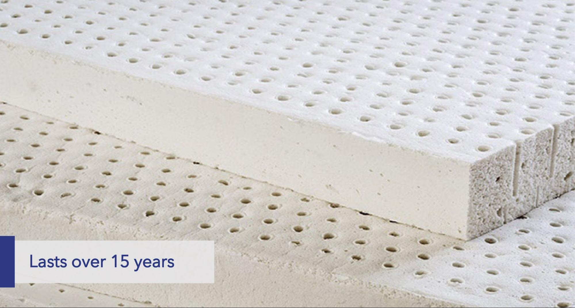 Latex mattresses last over 15 years