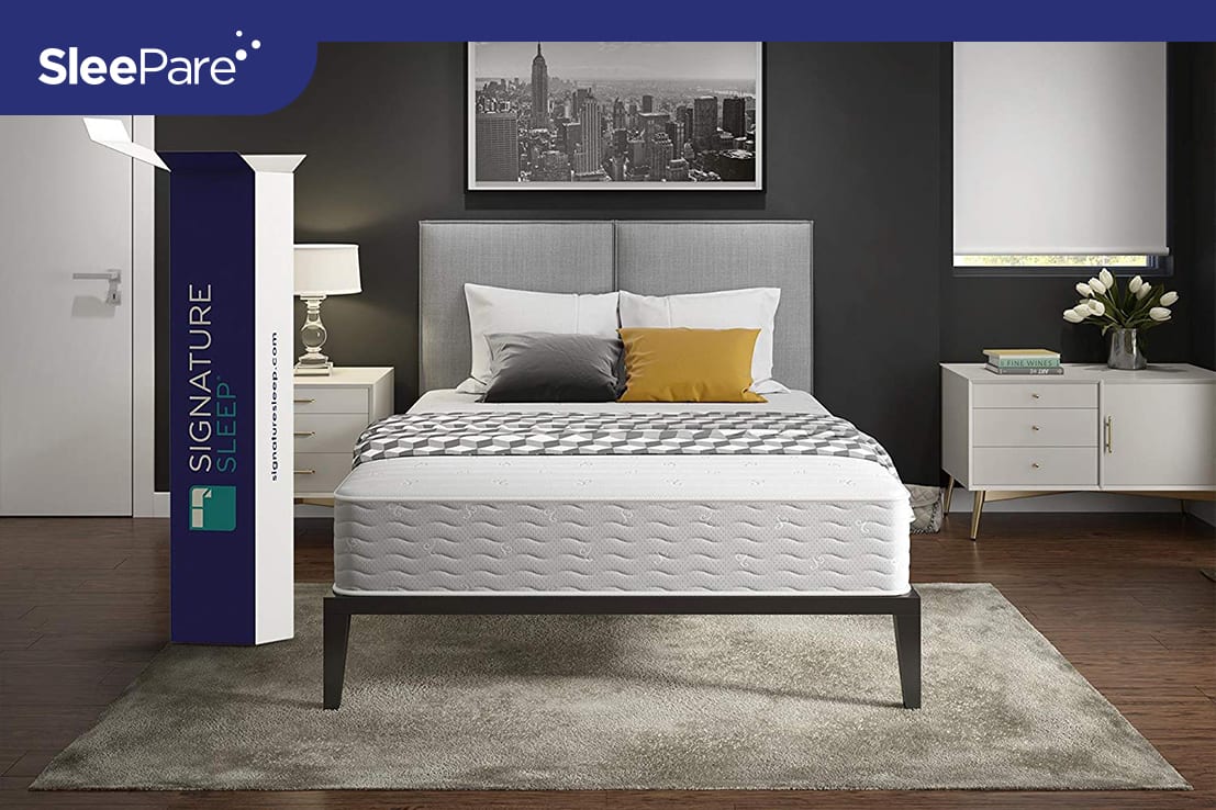 Signature Sleep Contour 8 Reversible Mattress, Independently Encased  Coils, Bed-in-a-Box, Queen : : Home