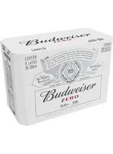 Imagem de Pack Cerveja Budweiser Zero Álcool, 350ml, Lata - 8 unidades