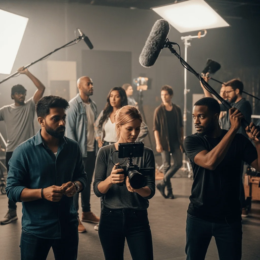 Film Crew working on set