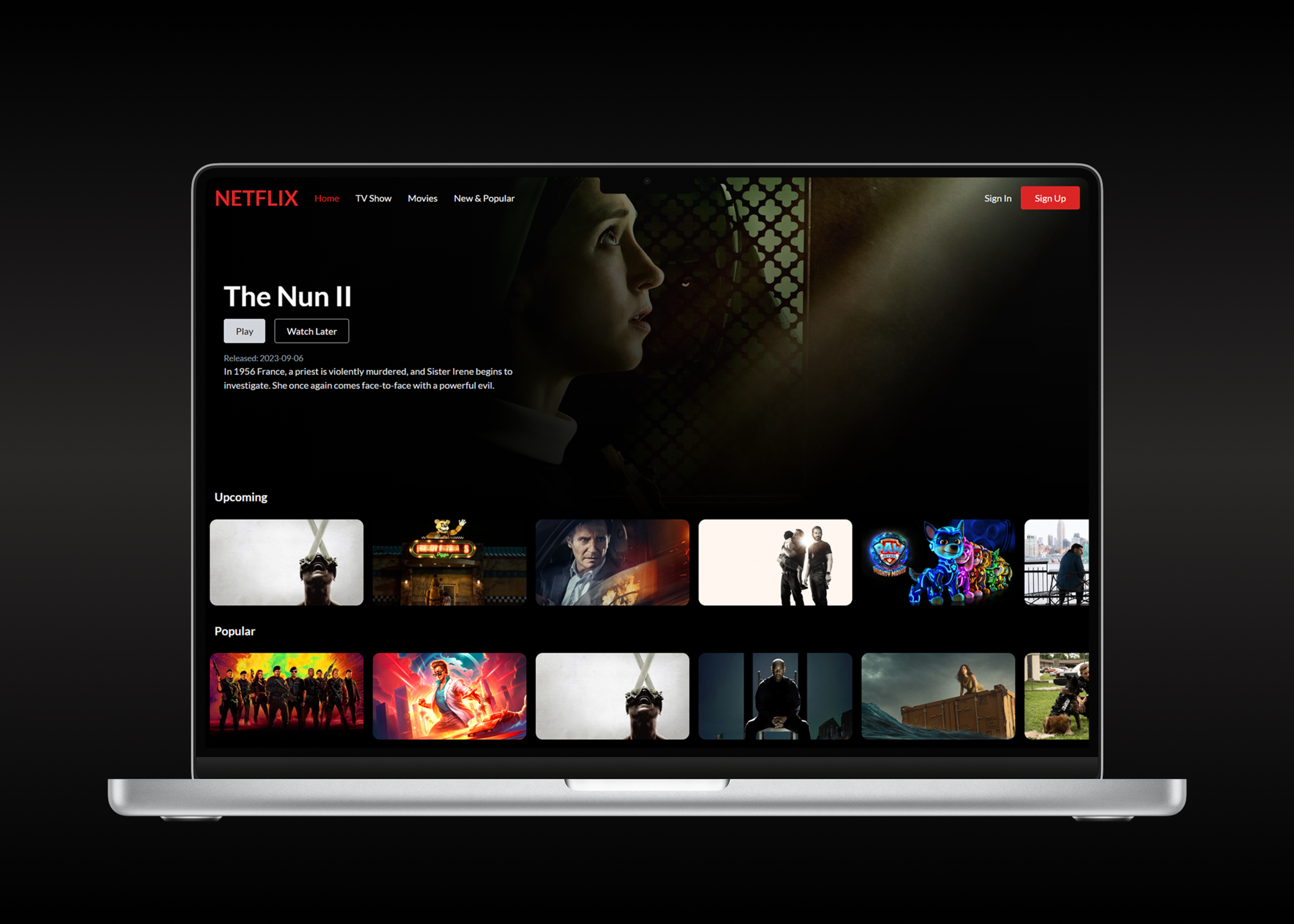 Netflix Clone interface