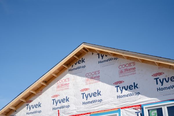Framed house structure in Moncton by J.A. Kelly