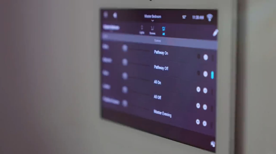 Smart home control screen