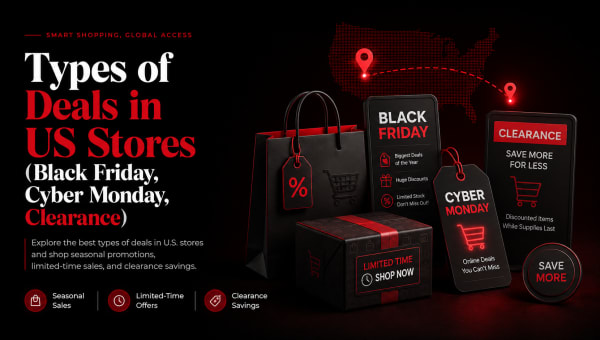 Types of Deals in US Stores (Black Friday, Cyber Monday, Clearance)