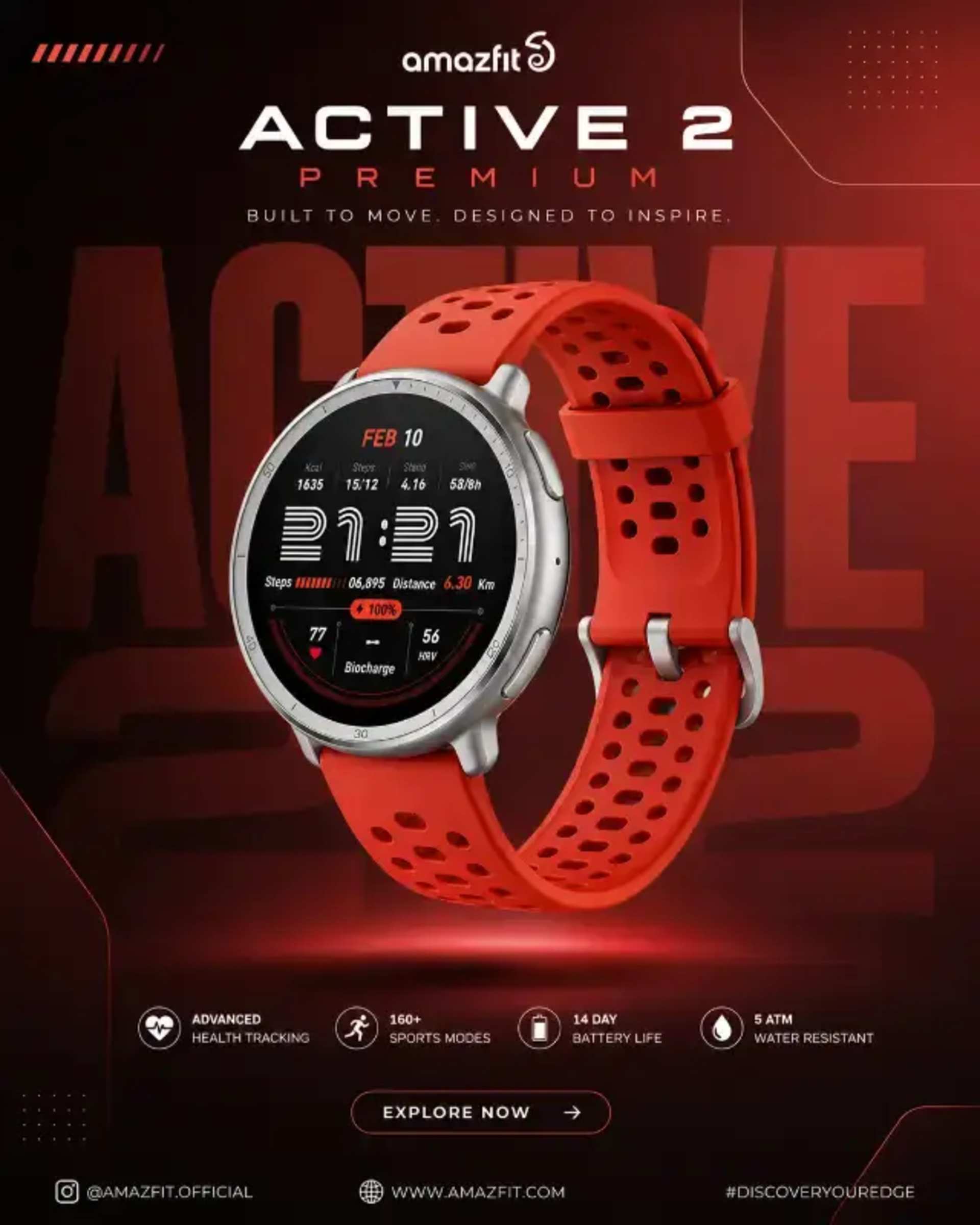 Amazfit Active 3 Premium: Modern Tech Ad Poster - AI Prompt by Prompts Hub Amazfit Active 3 Premium: Modern Tech Ad Poster prompt - Amazfit Active 3 Premium, smartwatch advertising, modern tech poster, 3D product render, social media ad design, minimalist graphic design, futuristic tech marketing, studio product photography, electronic device promotion