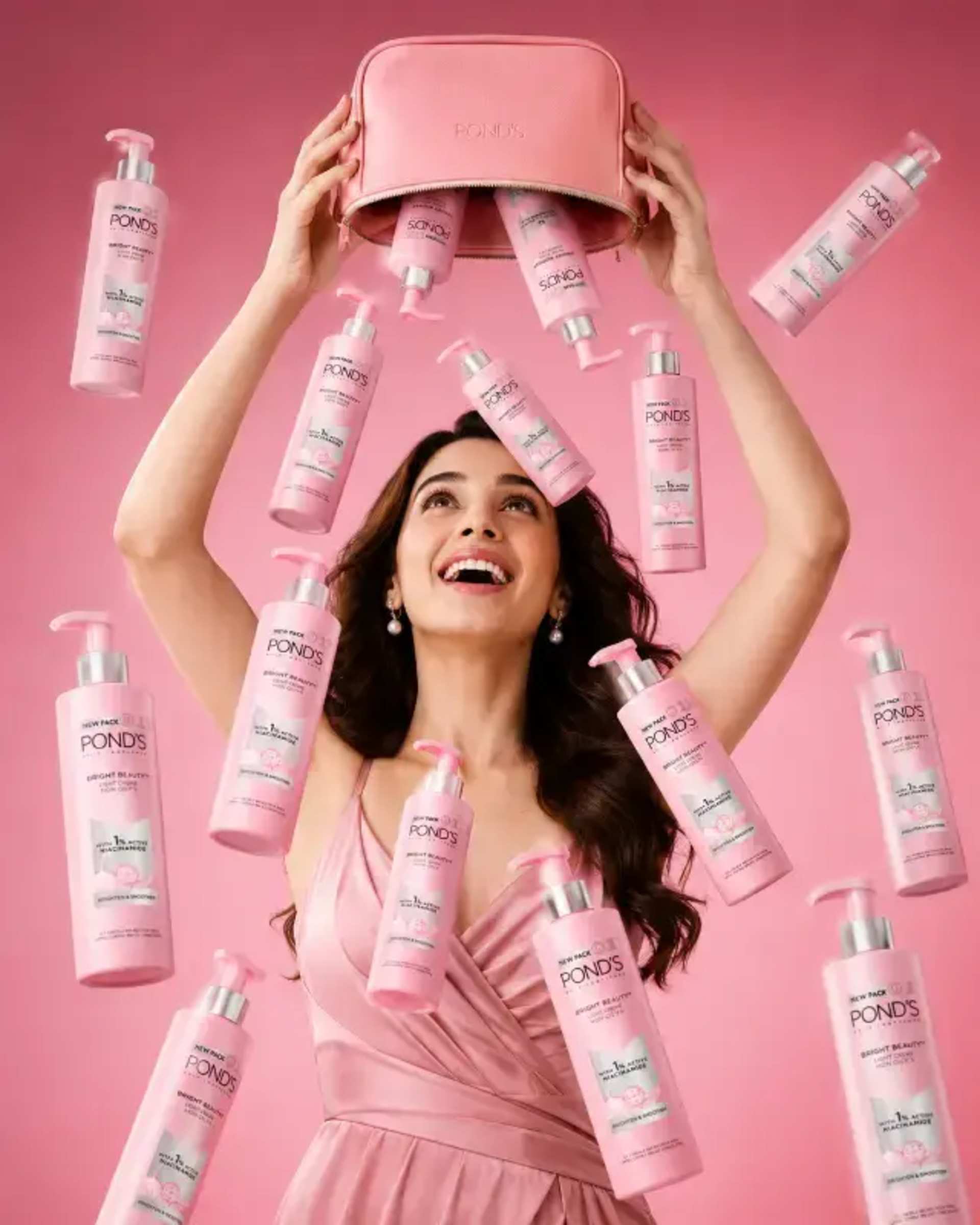 Luxury Beauty Ad: Falling Products & Elegant Model - AI Prompt by Prompts Hub Luxury Beauty Ad: Falling Products & Elegant Model prompt - Luxury beauty campaign, Cosmetic product advertisement, Premium skincare visuals, Professional model photography, Falling product effect, High-fidelity packaging render, Studio beauty lighting, Brand campaign design, Elegant commercial photography, Product drop creative
