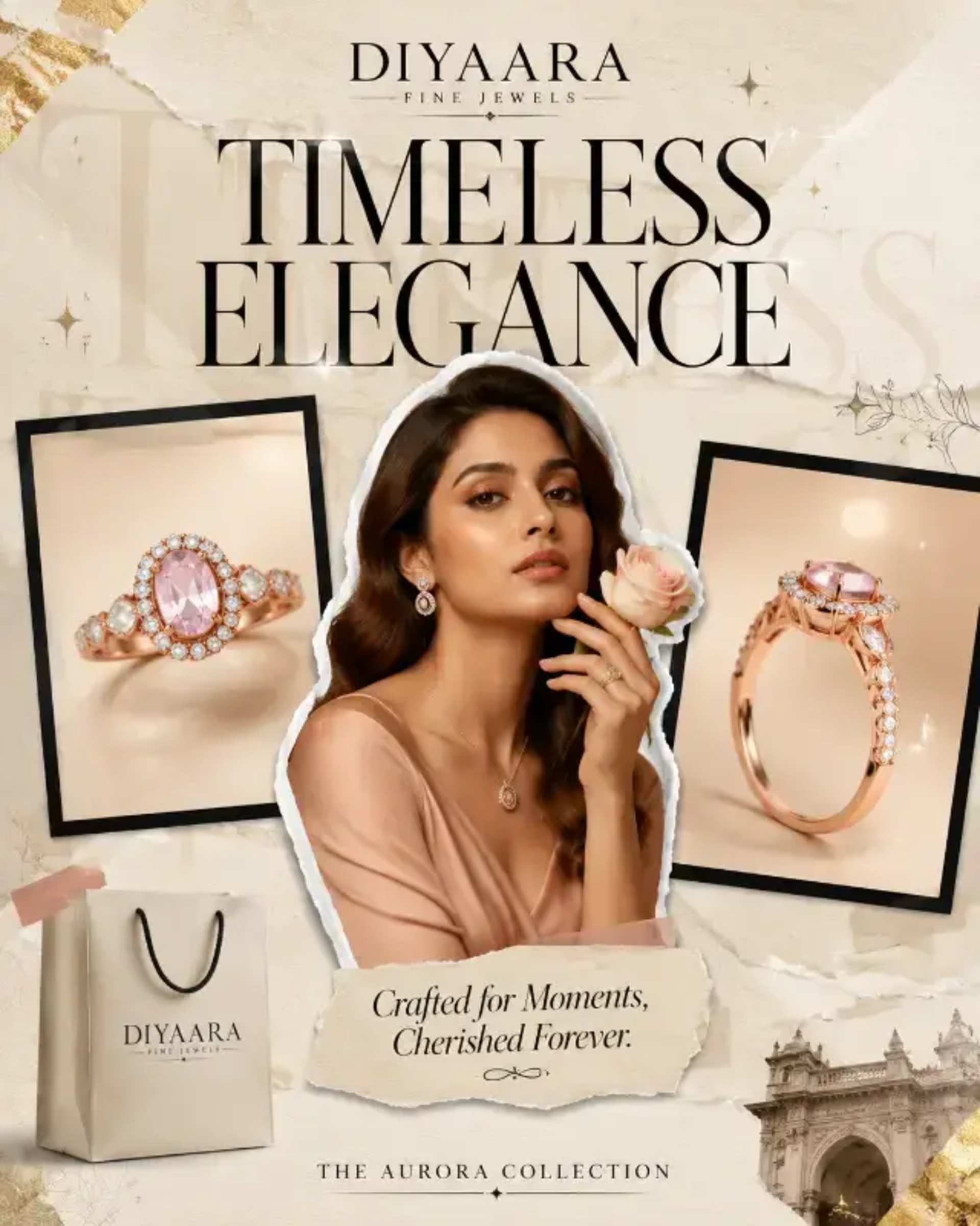 Luxury Jewelry Editorial Campaign Master Prompt prompt - luxury jewelry, editorial campaign, fashion photography, premium advertising, collage art, print design, jewelry marketing, high-end visual
