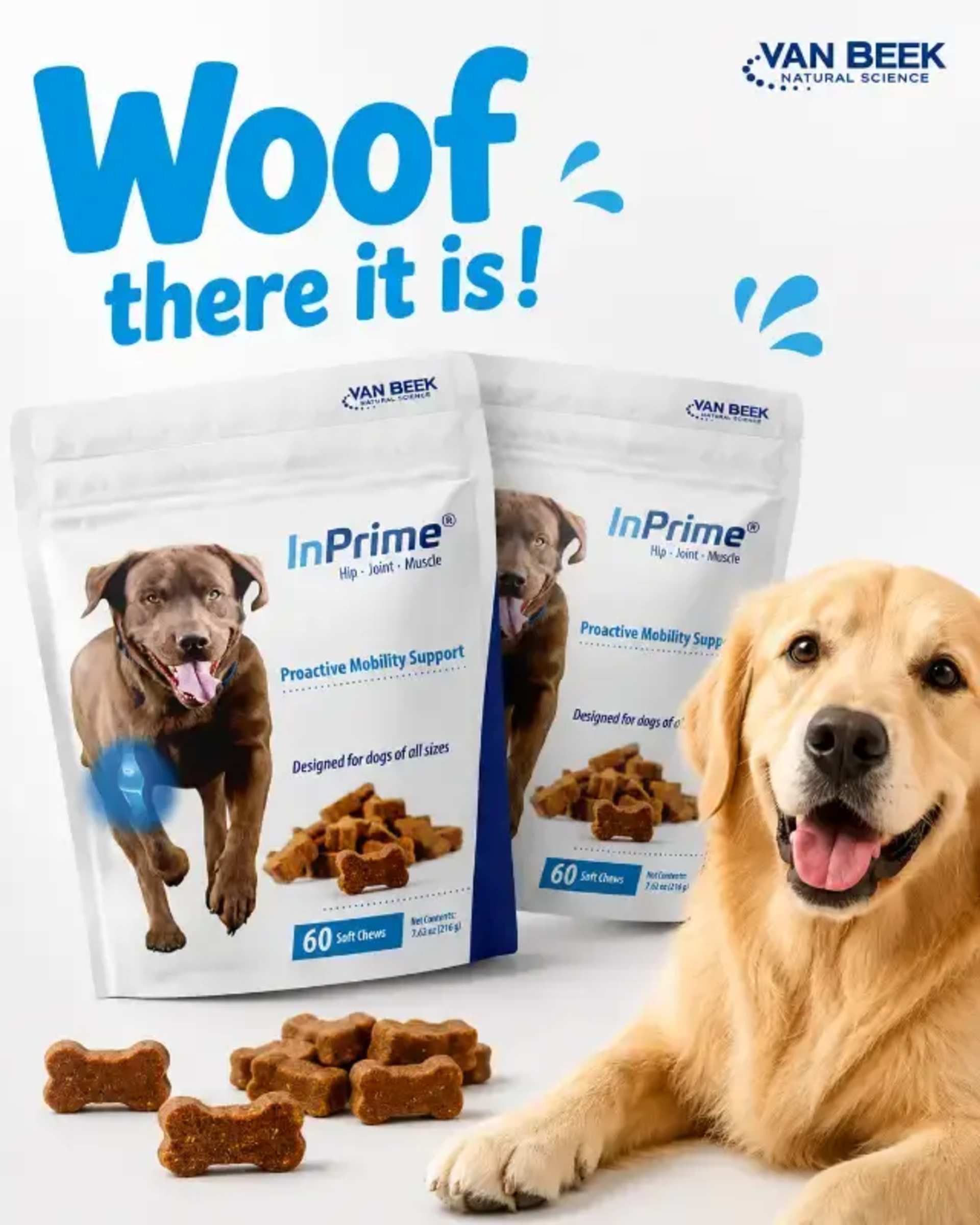 Premium Pet Product Ad: Exact Packaging (4:5) prompt - pet product ad, dog food poster, packaging accuracy, golden retriever ad, social media ad, premium pet branding, AI ad generation, product mock-up