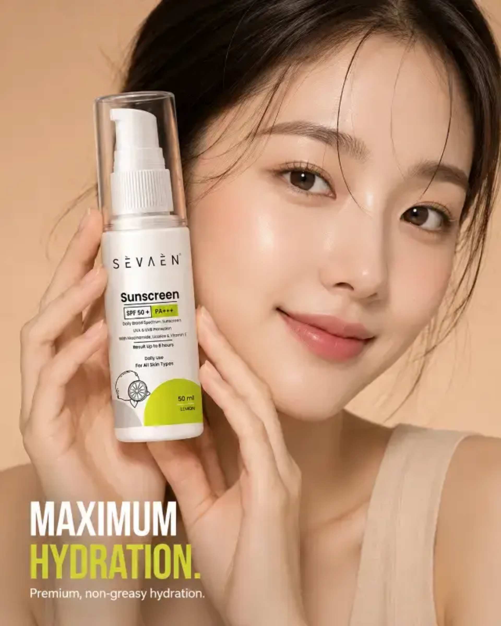 K-Beauty Skincare Ad: East Asian Model & Your Product prompt - K-beauty ad, skincare marketing, East Asian model, cosmetic advertising, product photography, AI image generation, beauty campaign, vertical ad