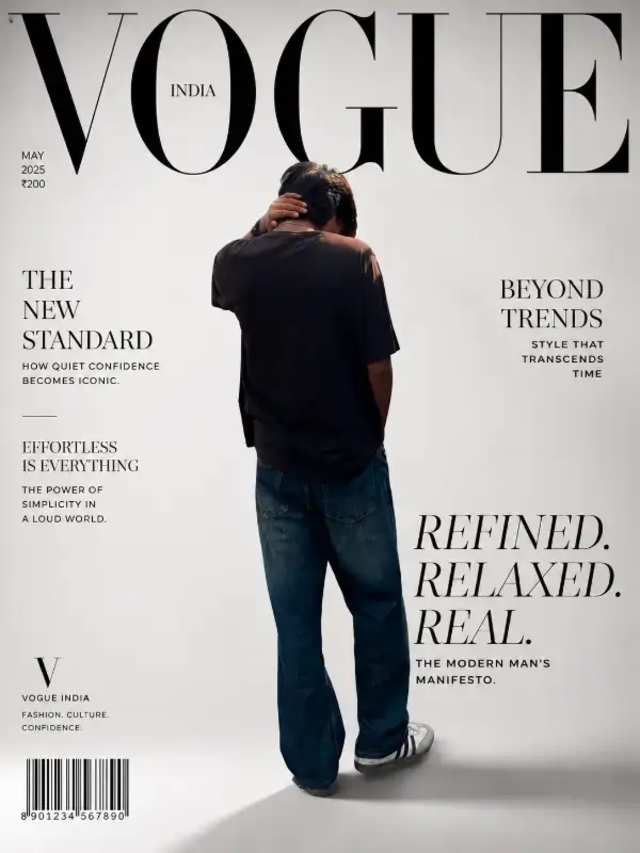 Design Luxury Fashion Magazine Cover from Photo prompt - luxury fashion magazine cover, fashion editorial design, magazine cover photo, Vogue style aesthetics, editorial typography design, professional photo editing, studio lighting portrait, black and white fashion, cinematic color grading, brand identity design