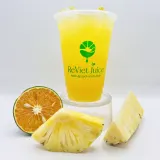 Nước ép cam thơm chụp từ trên xuống