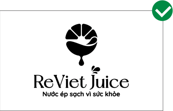 Phiên bản dương bản đen trắng logo của ReViet Juice