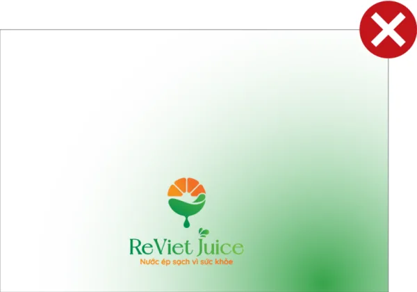 Logo không đạt hiệu quả hiển thị khi đặt trên nền ảnh không tương phản - ReViet Juice