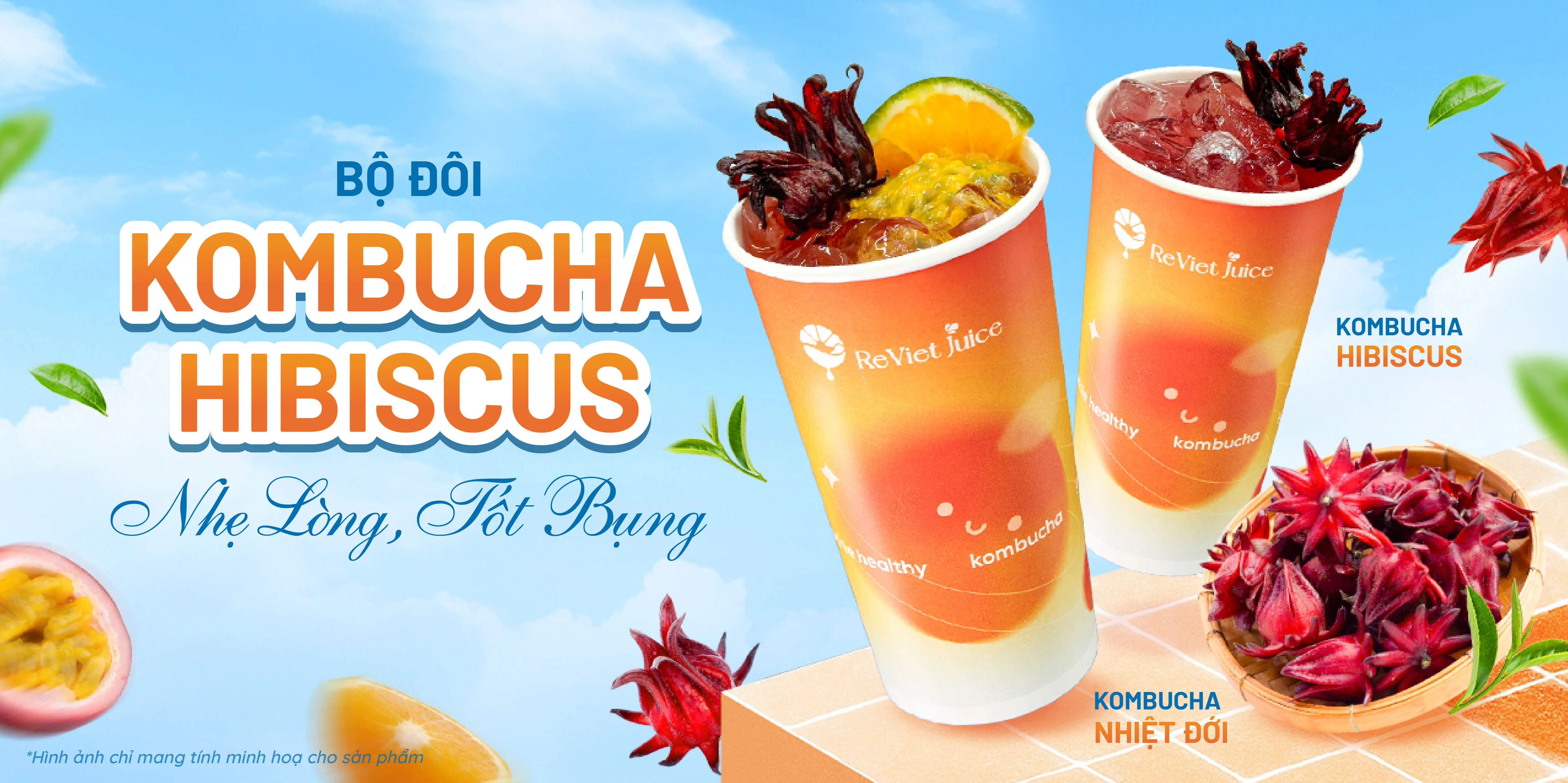 2 loại Kombucha Hibiscus của Nước ép ReViet