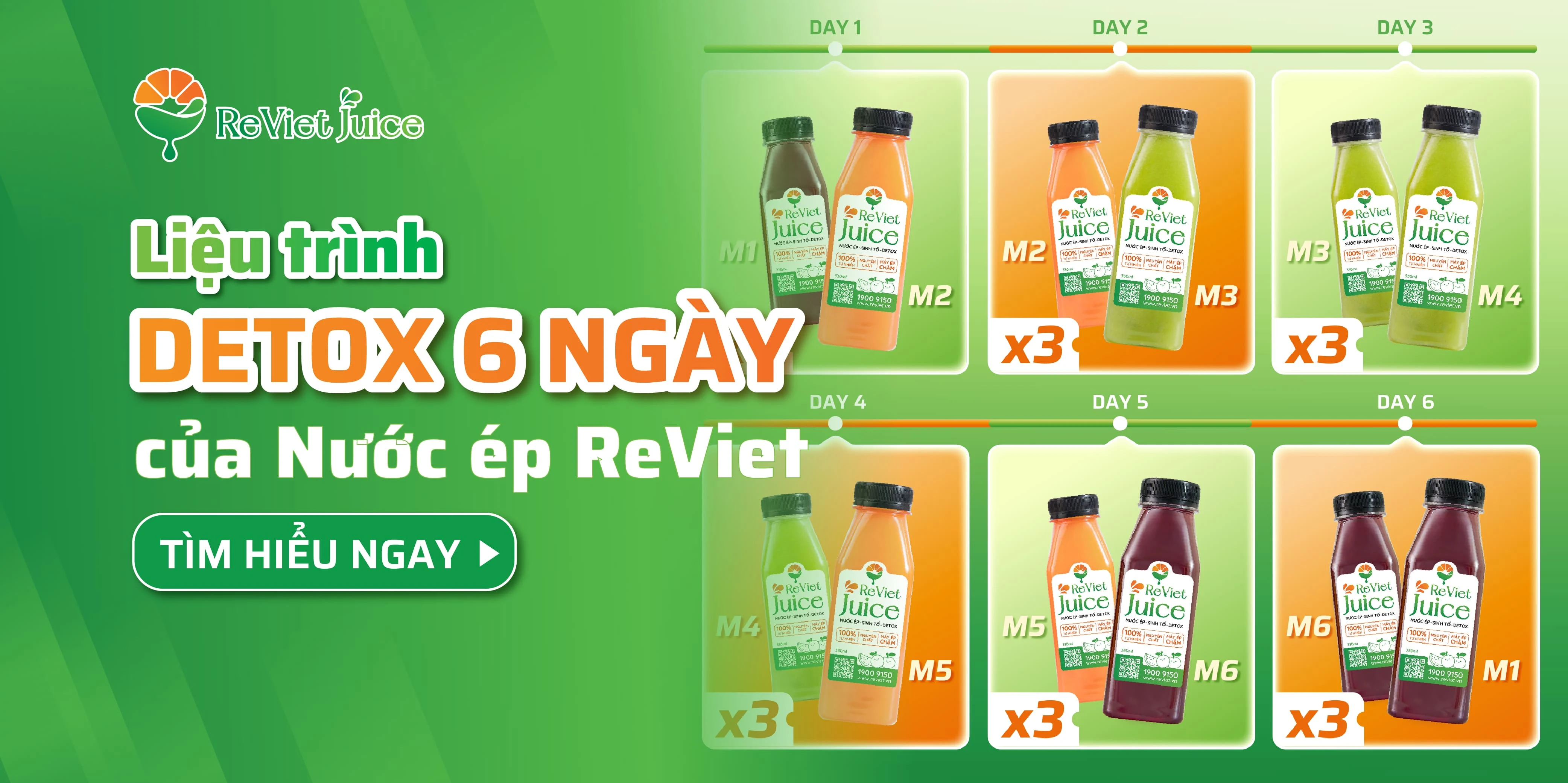 Liệu trình detox 6 ngày của Nước ép ReViet