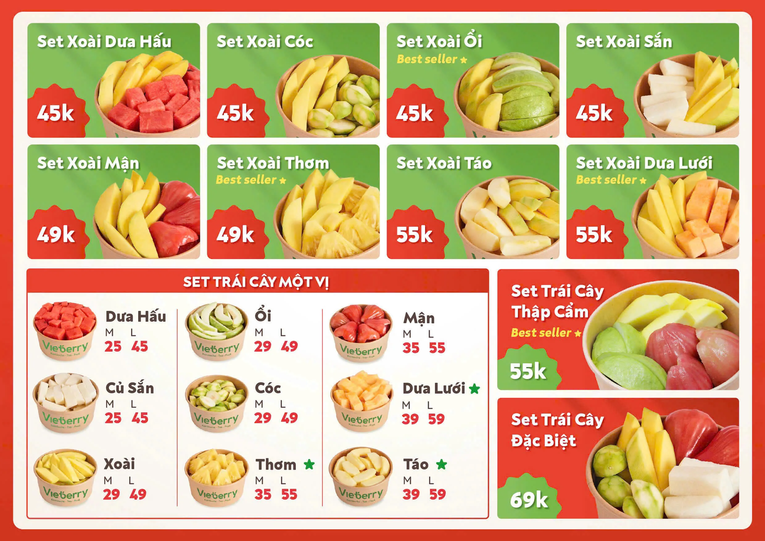 Menu Trái cây Menu Trái cây