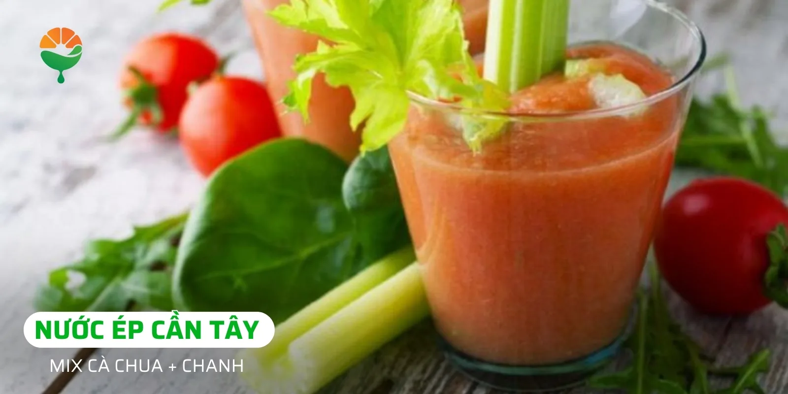 Nước ép cần tây mix cà chua, chanh