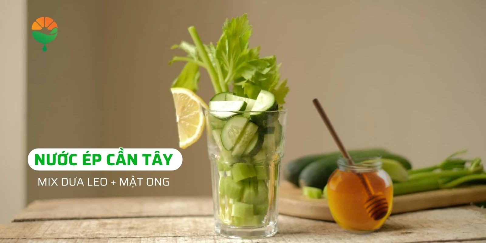 Nước ép cần tây mix dưa leo và mật ong