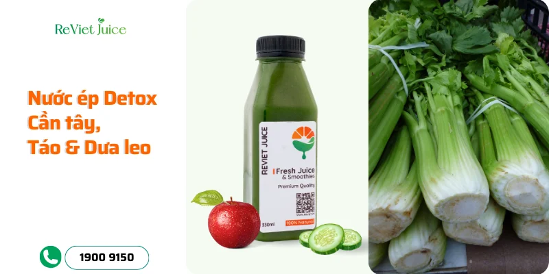 Nước ép Detox Cần tây, táo và Dưa leo