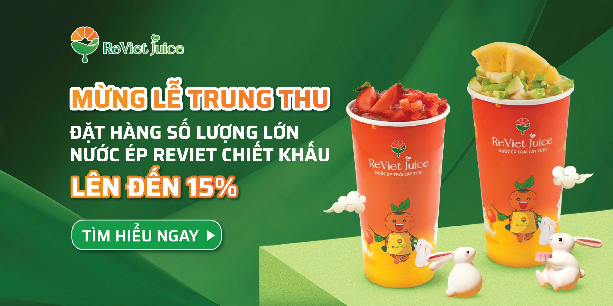 Nước ép ReViet chiết khấu lên đến 15% khi đặt số lượng lớn trong mùa Trung Thu