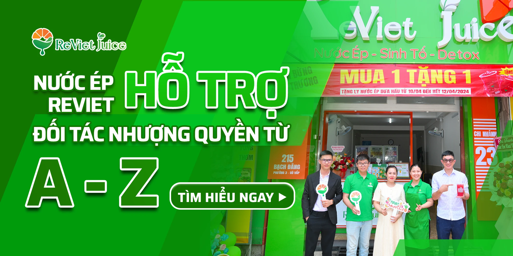 Nước ép ReViet hỗ trợ đối tác nhượng quyền từ A-Z