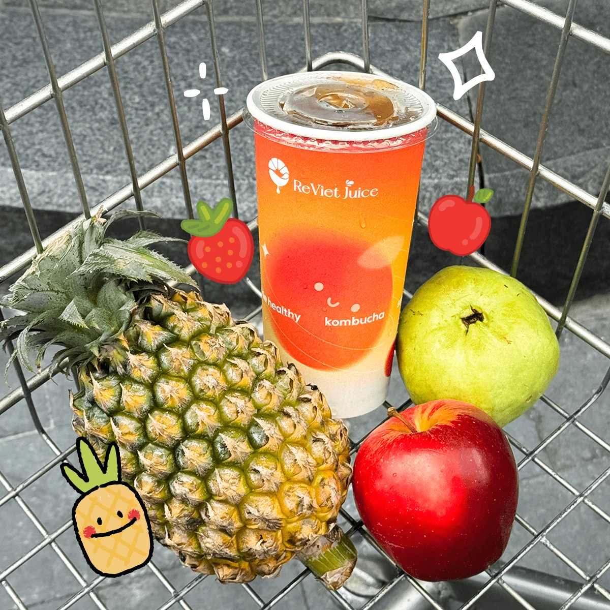 Trà Kombucha mix nước ép trái cây Trà Kombucha mix nước ép trái cây