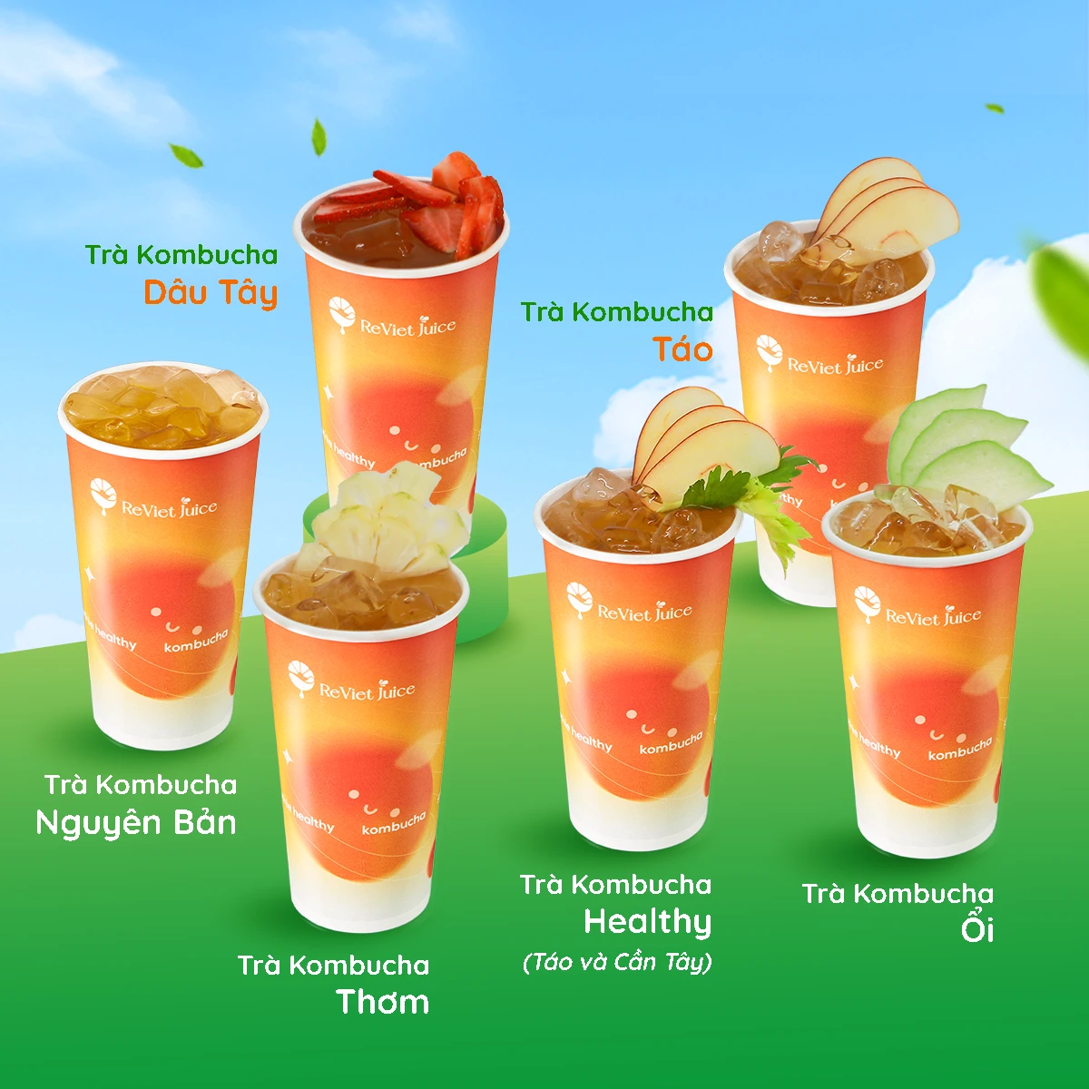 Trà kombucha ReViet Juice hỗ trợ đường ruột