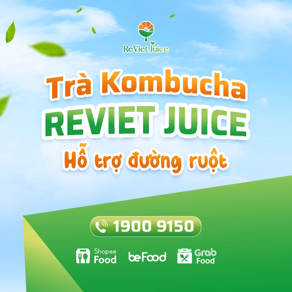 Trà kombucha ReViet Juice hỗ trợ đường ruột