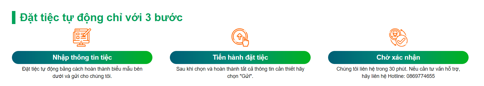 nước ép sự kiện qui trình đặt