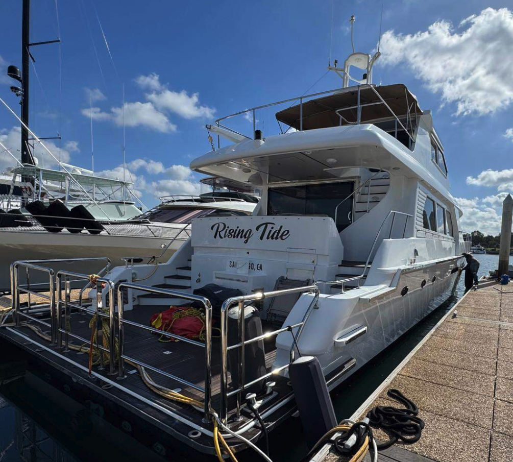 74ft Forbes Cooper yacht — onboard emergency procedures training for families, San Diego