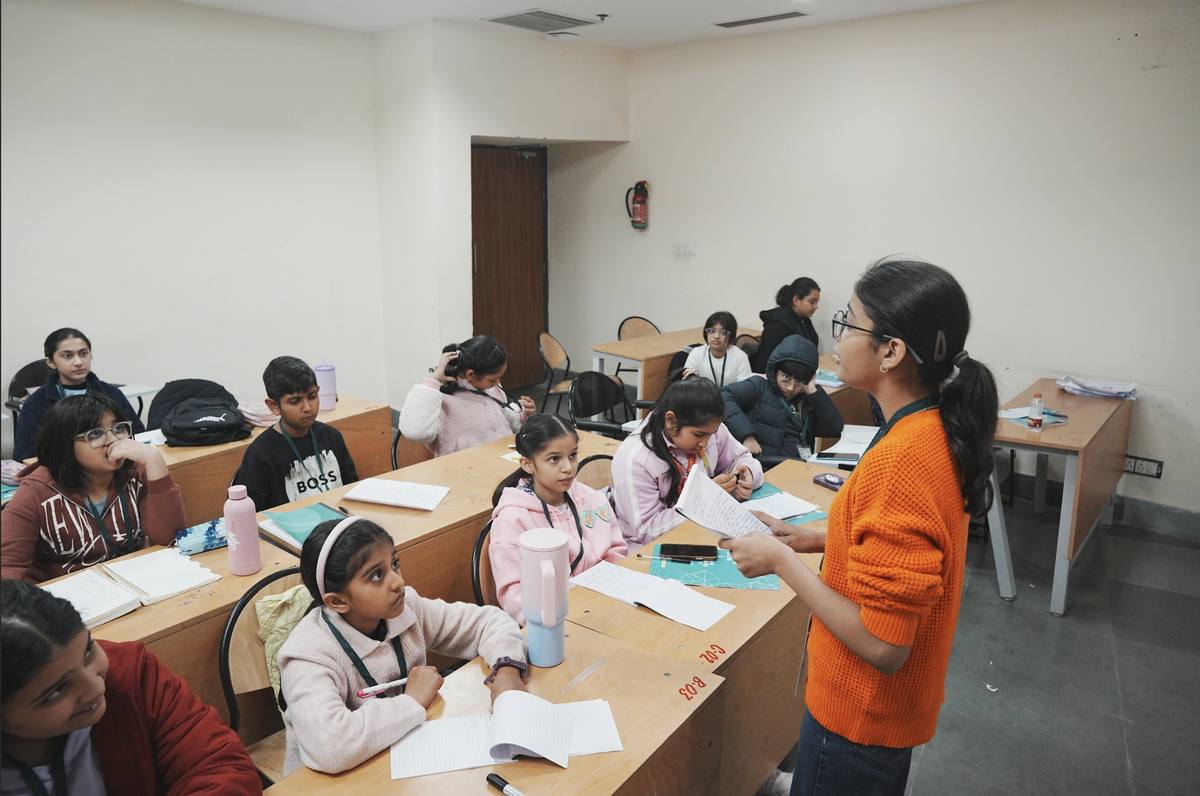 Students actively participating in classroom