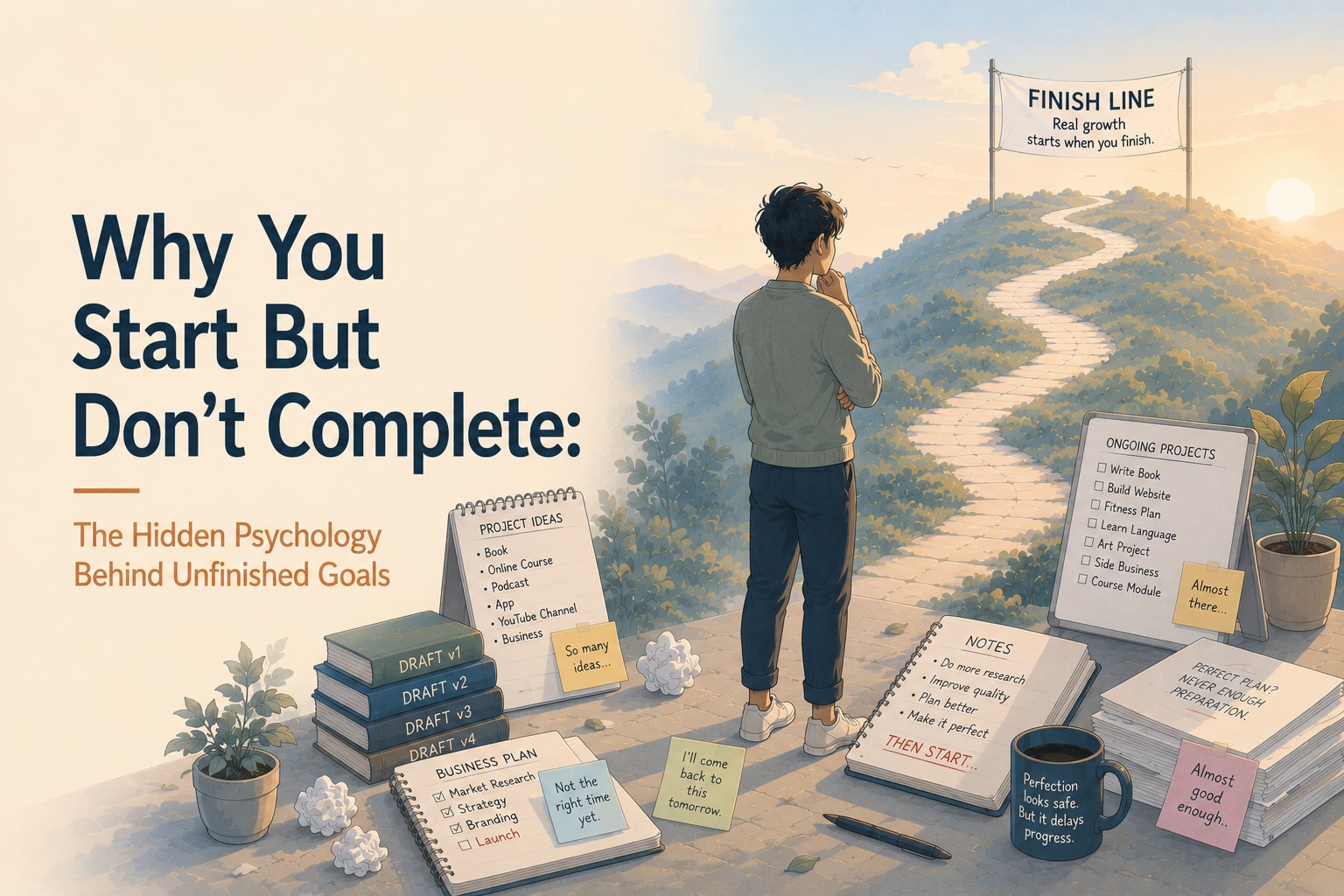 Why You Start But Don't Complete: The Hidden Psychology Behind Unfinished Goals