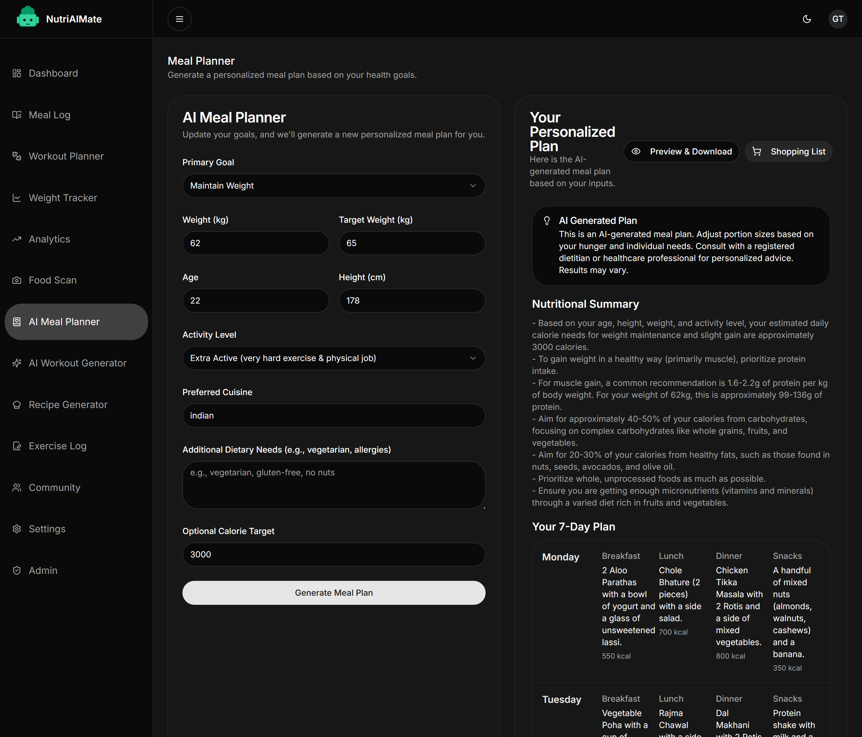 AI Meal Planner