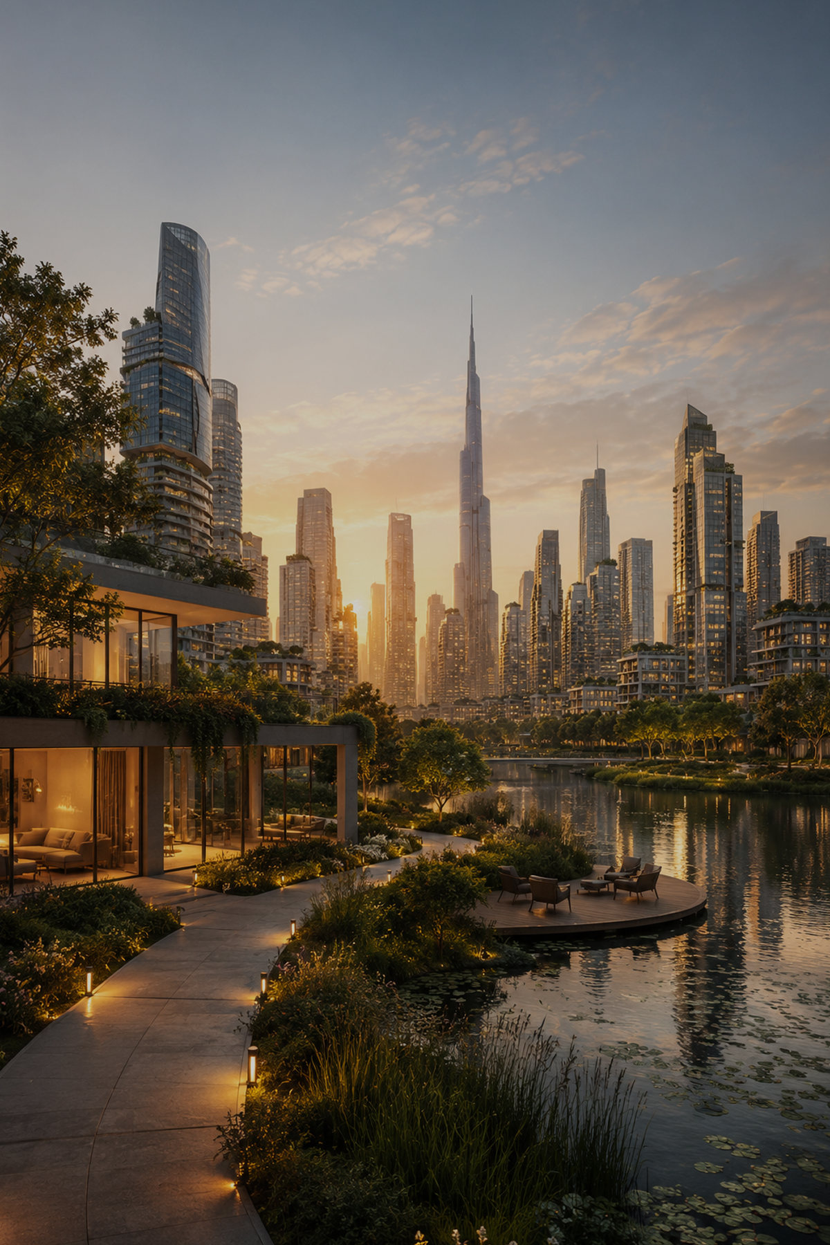 Luxury architecture and waterfront environment